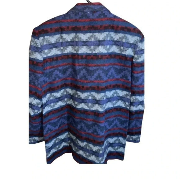 Vintage Casablanca Oversized Wool Blend Aztec Print Blazer Size 8 - Picture 5 of 8